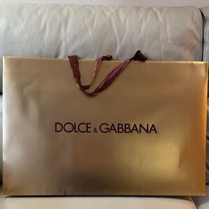 Dolce & Gabbana Gold Shopping bag with Burgundy Accents